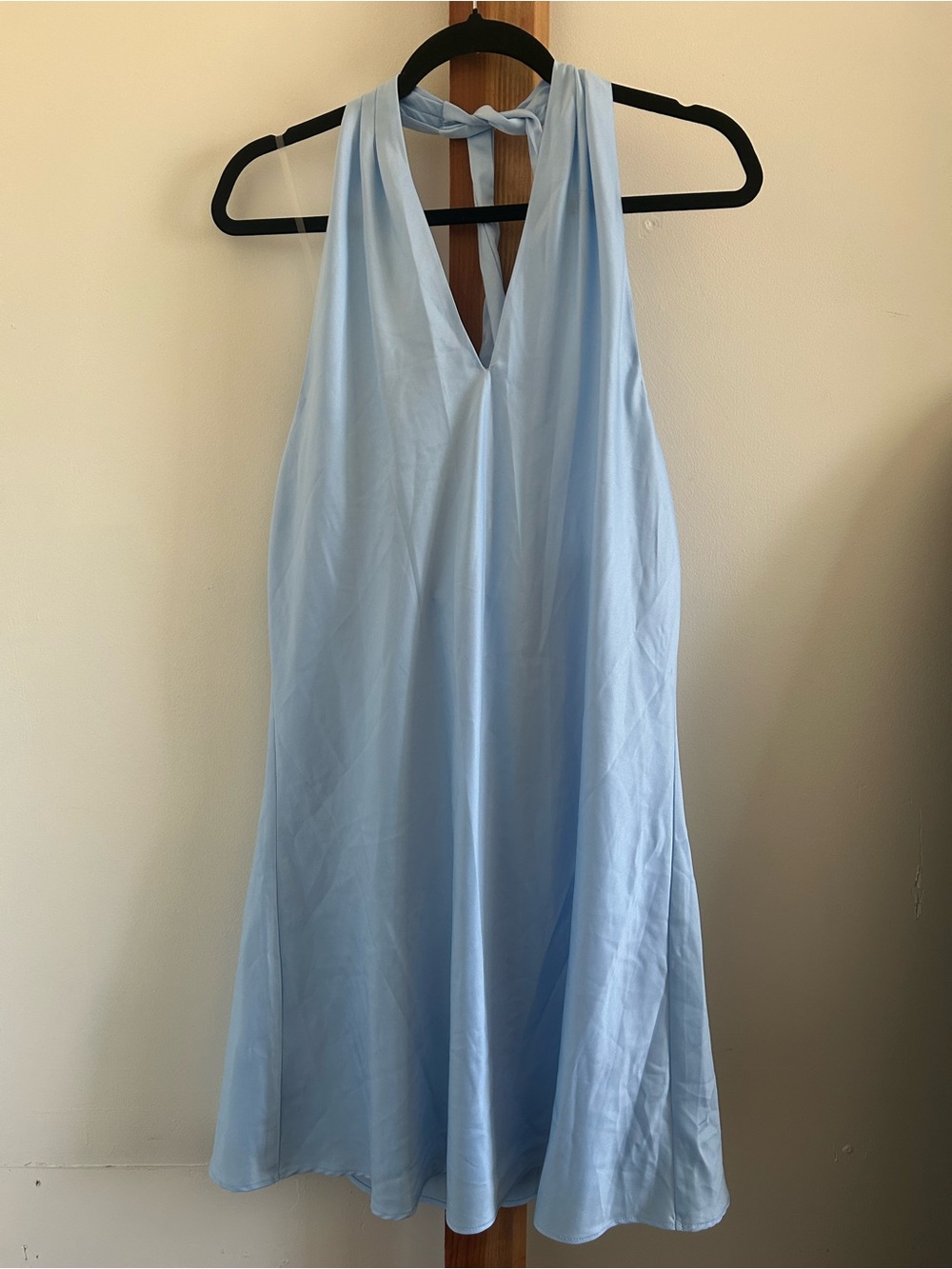wild fable Light Blue Backless Halter Dress